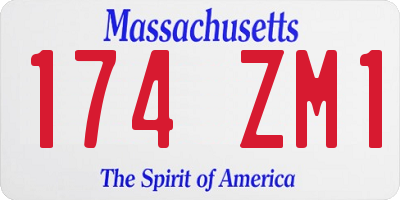 MA license plate 174ZM1
