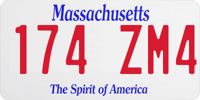 MA license plate 174ZM4