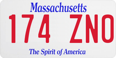 MA license plate 174ZN0