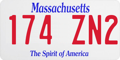 MA license plate 174ZN2