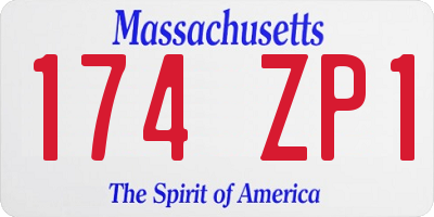 MA license plate 174ZP1