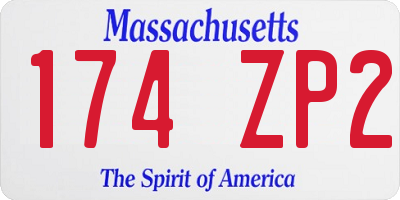 MA license plate 174ZP2