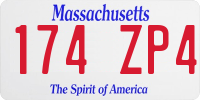 MA license plate 174ZP4