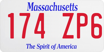 MA license plate 174ZP6