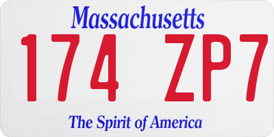 MA license plate 174ZP7