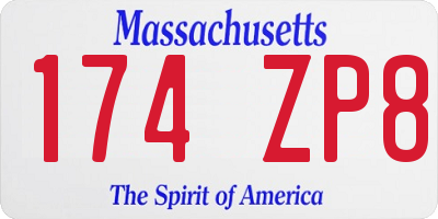 MA license plate 174ZP8