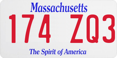 MA license plate 174ZQ3