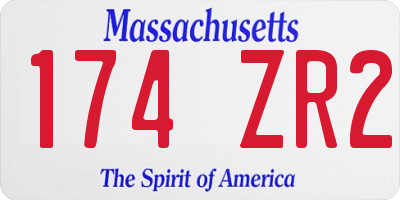 MA license plate 174ZR2