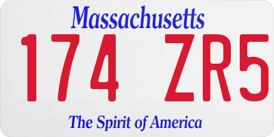 MA license plate 174ZR5