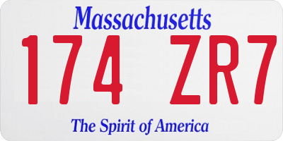 MA license plate 174ZR7
