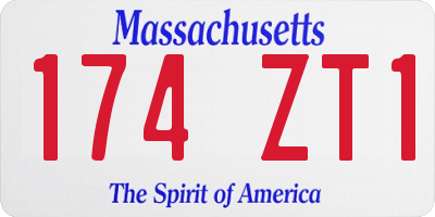 MA license plate 174ZT1