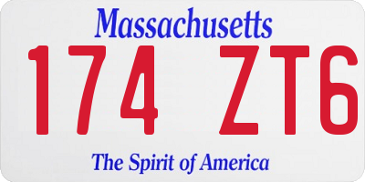 MA license plate 174ZT6