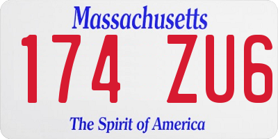 MA license plate 174ZU6