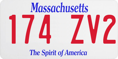 MA license plate 174ZV2