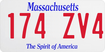 MA license plate 174ZV4