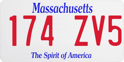 MA license plate 174ZV5