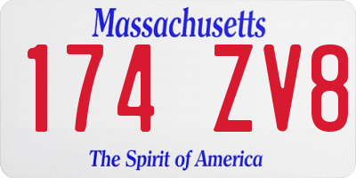 MA license plate 174ZV8