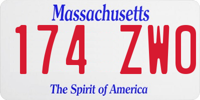 MA license plate 174ZW0