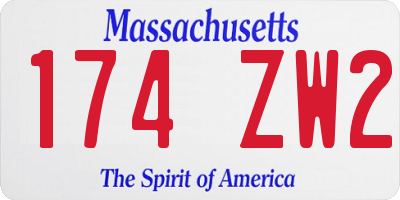 MA license plate 174ZW2