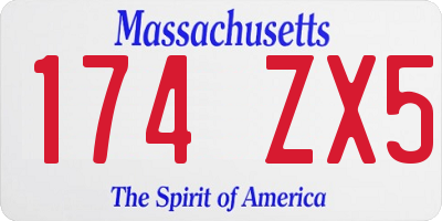 MA license plate 174ZX5