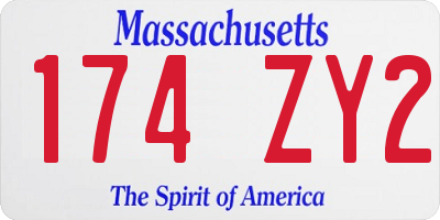 MA license plate 174ZY2