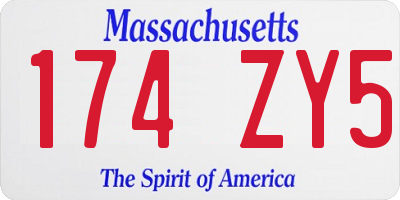 MA license plate 174ZY5