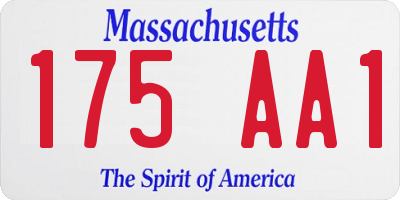 MA license plate 175AA1