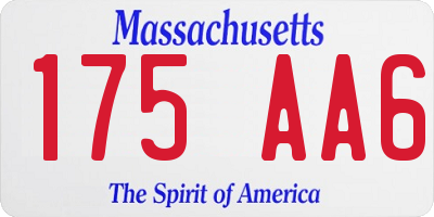 MA license plate 175AA6