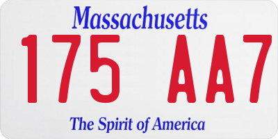 MA license plate 175AA7