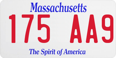 MA license plate 175AA9