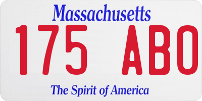 MA license plate 175AB0