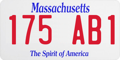 MA license plate 175AB1
