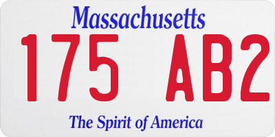 MA license plate 175AB2