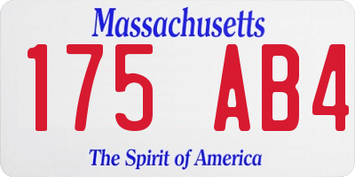 MA license plate 175AB4