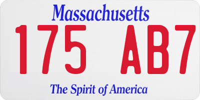 MA license plate 175AB7