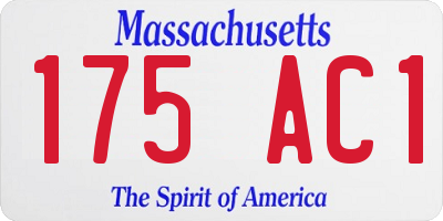 MA license plate 175AC1