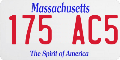 MA license plate 175AC5
