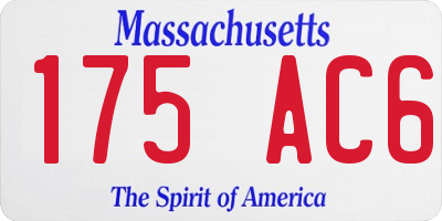 MA license plate 175AC6