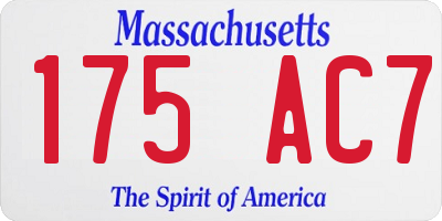 MA license plate 175AC7