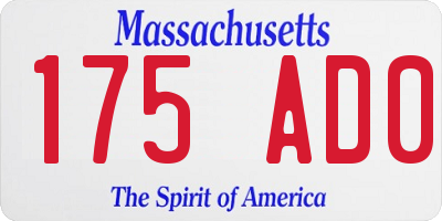 MA license plate 175AD0