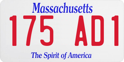 MA license plate 175AD1