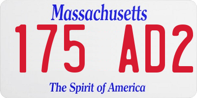 MA license plate 175AD2