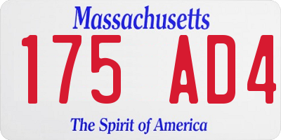 MA license plate 175AD4