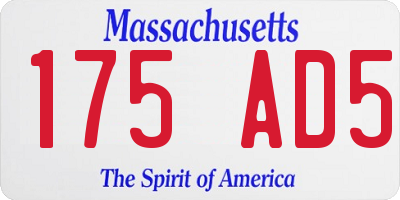 MA license plate 175AD5