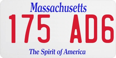 MA license plate 175AD6
