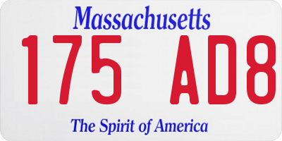 MA license plate 175AD8