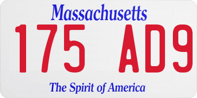 MA license plate 175AD9