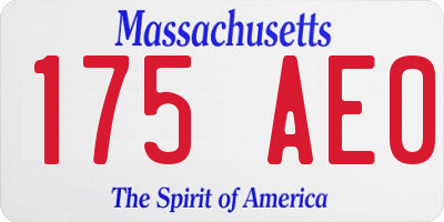 MA license plate 175AE0