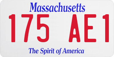 MA license plate 175AE1