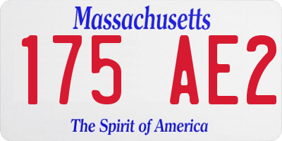 MA license plate 175AE2